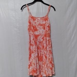 🦋 Apricot Orange Palm Leaf Dress Medium